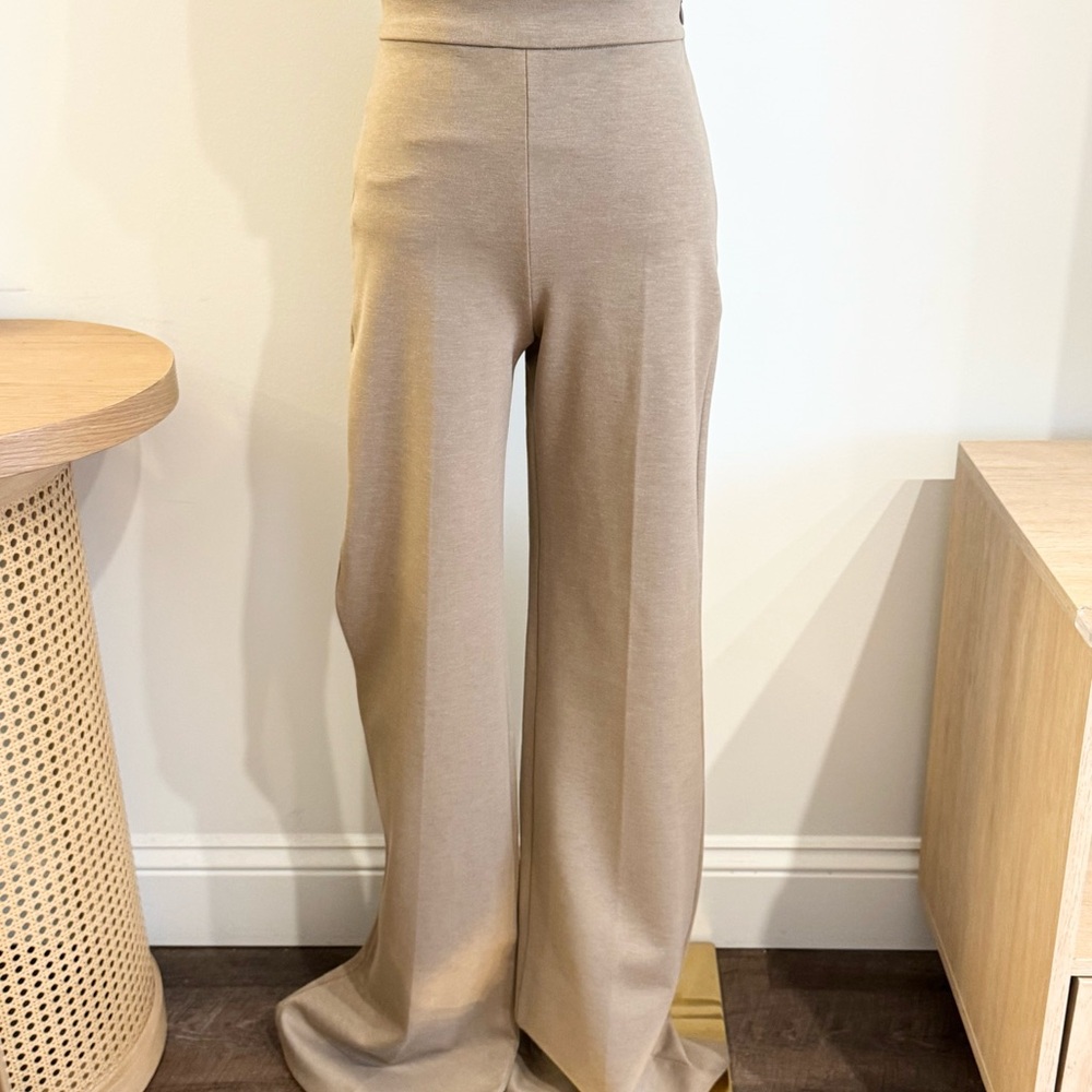 Zara Wide Leg Pants in Beige